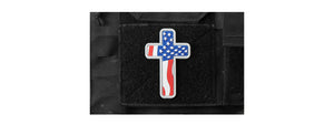 Jesus Christian Cross US Flag PVC Morale Patch
