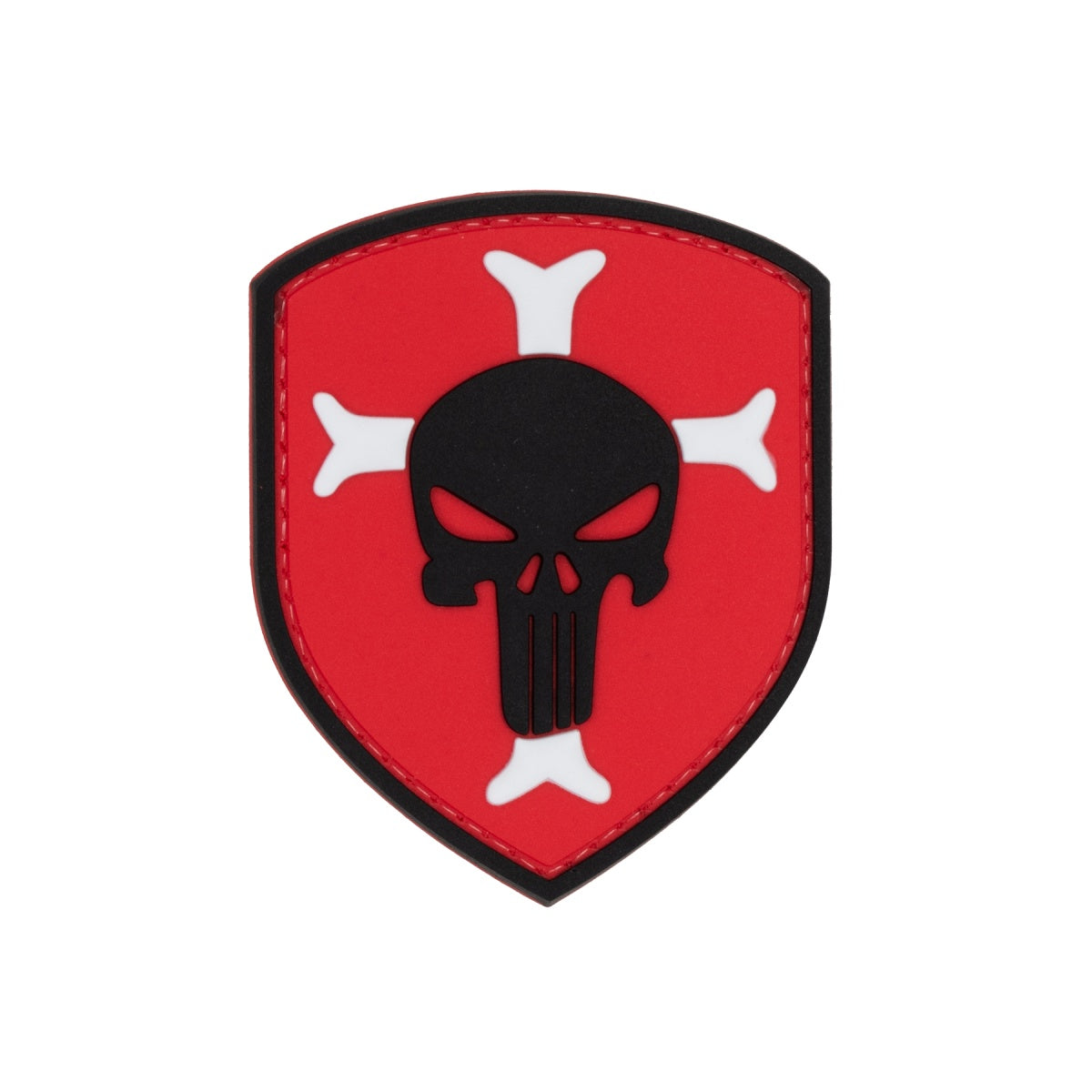 Knights Templar Crusaders Cross w/ Punisher PVC Patch (Color: Red)