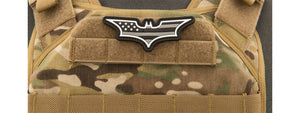 Batman US Flag PVC Patch (Color: Black and Light Gray)