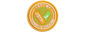 I Got My Covid-19 Vaccine PVC Patch (Color: Yellow and White)