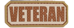 Veteran Tab PVC Patch (Color: Tan)