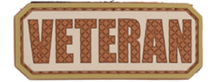Veteran Tab PVC Patch (Color: Tan)