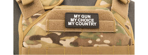 My Gun, My Choice, My Country PVC Patch (Color: Black and White)