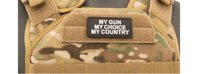 My Gun, My Choice, My Country PVC Patch (Color: Black and White)
