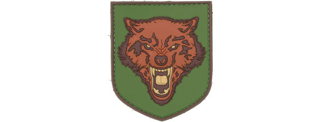 3D Wolf PVC Patch (Color: OD Green)