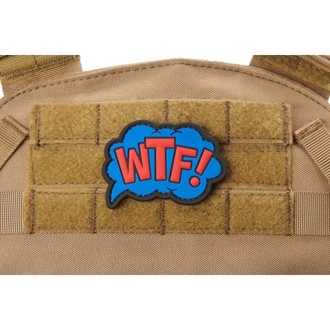"WTF What The Fuck" PVC Patch (Color: Red & Blue)