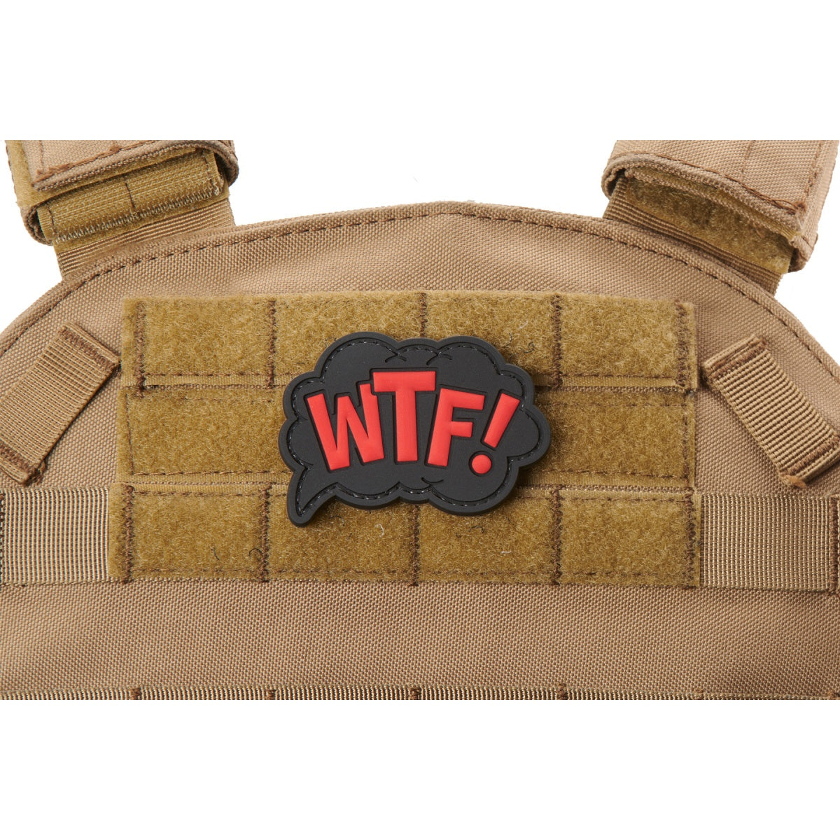 "WTF What The Fuck" PVC Patch (Color: Red & Black)
