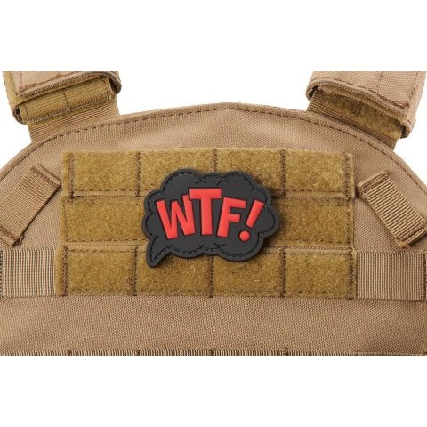 "WTF What The Fuck" PVC Patch (Color: Red & Black)