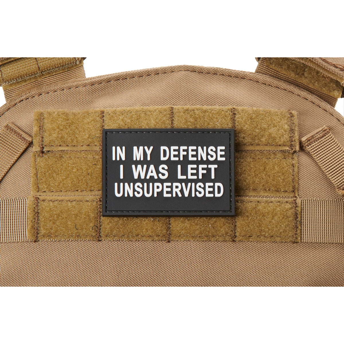 In My Defense I Was Left Unsupervised PVC Morale Patch (Color: Black)