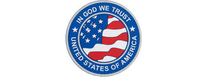Round US Flag In God We Trust PVC Patch (Blue Version)