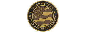 Round US Flag In God We Trust PVC Patch (Tan Version)