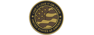 Round US Flag Live it, Love It, or Leave It PVC Patch (Tan Version)