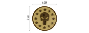 G-FORCE PUNISHER THREE PERCENTER ROUND PVC MORALE PATCH (TAN)