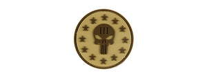 G-FORCE PUNISHER THREE PERCENTER ROUND PVC MORALE PATCH (TAN)