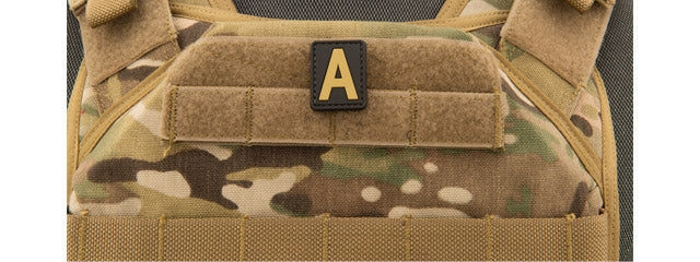 Letter "A" PVC Patch (Color: Tan)
