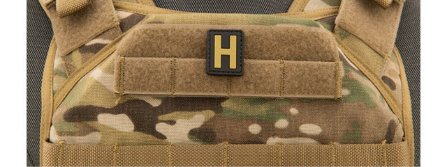 Letter H PVC Patch (Color: Tan)