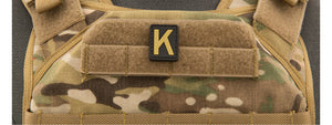 Letter "K" PVC Patch (Color: Tan)