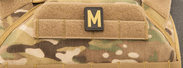 Letter M PVC Patch (Color: Tan)