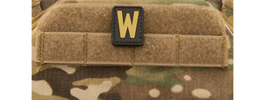 Letter W PVC Patch (Color: Tan)