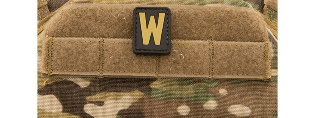 Letter W PVC Patch (Color: Tan)