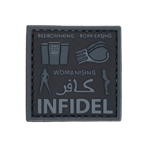 "Beer Drinking, Pork Eating, Womanising" PVC Patch (Color: Black)
