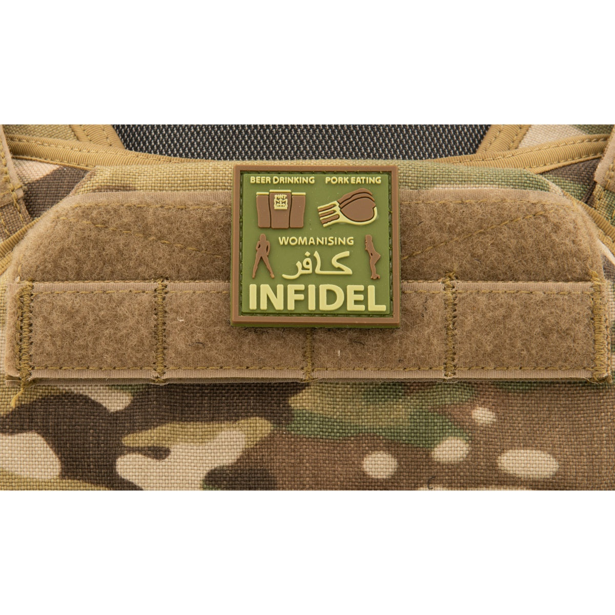 "Beer Drinking, Pork Eating, Womanising" PVC Patch (Color: OD Green)