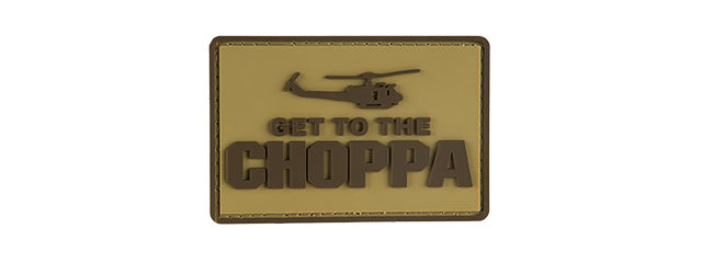 G-FORCE GET TO THE CHOPPA PATCH PVC MORALE PATCH (TAN)