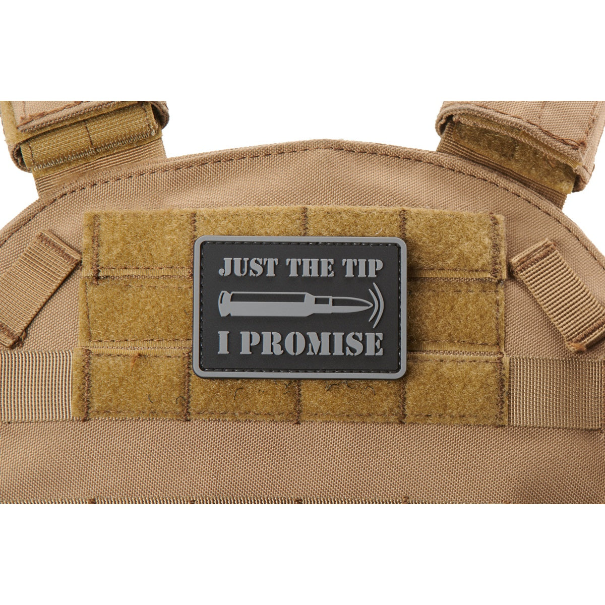 "Bullet Just the Tip, I Promise" PVC Morale Patch (Color: Gray)