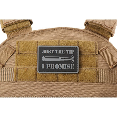"Bullet Just the Tip, I Promise" PVC Morale Patch (Color: Gray)