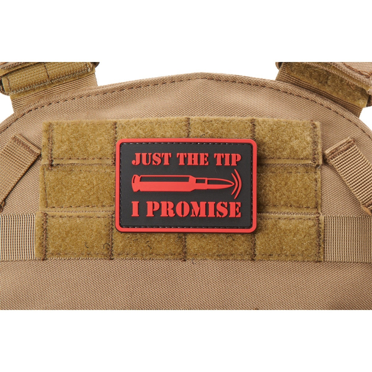 "Bullet Just the Tip, I Promise" PVC Morale Patch (Color: Red)