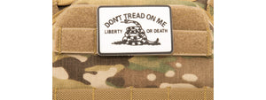 Don't Tread on Me Liberty or Death PVC Patch (Color: White)