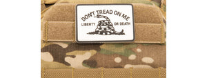 Don't Tread on Me Liberty or Death PVC Patch (Color: White)