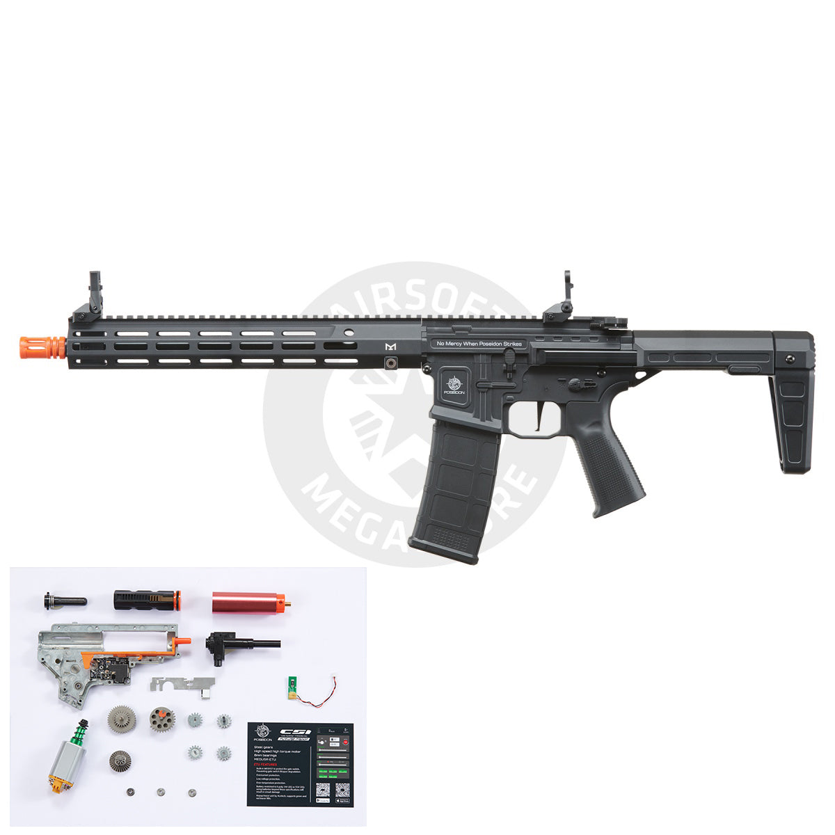 Poseidon Punisher 14" AEGR Rifle w/ Medusa Mosfet - BLACK