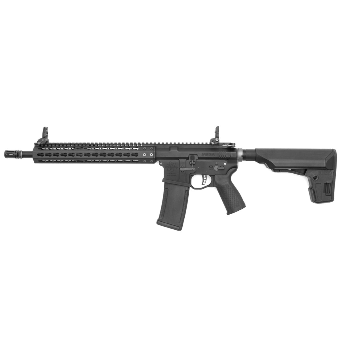 PTS Mega Arms MKM AR15 Gas Blowback Airsoft Rifle w/ 12" Keymod Handguard (Color: Black)