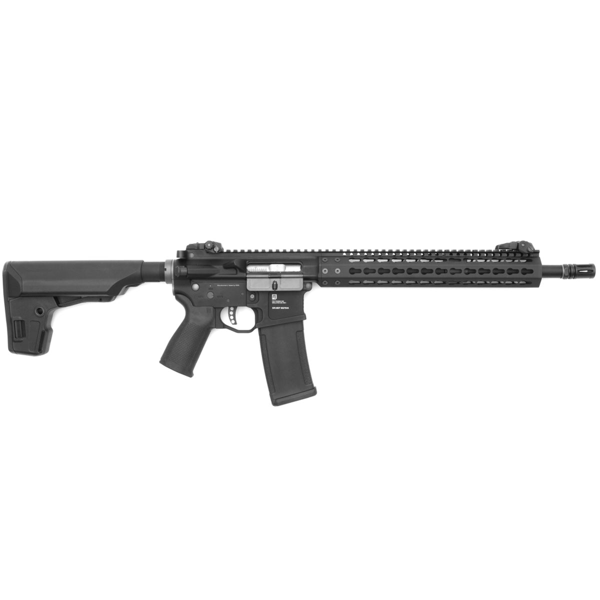 PTS Mega Arms MKM AR15 Gas Blowback Airsoft Rifle w/ 12" Keymod Handguard (Color: Black)