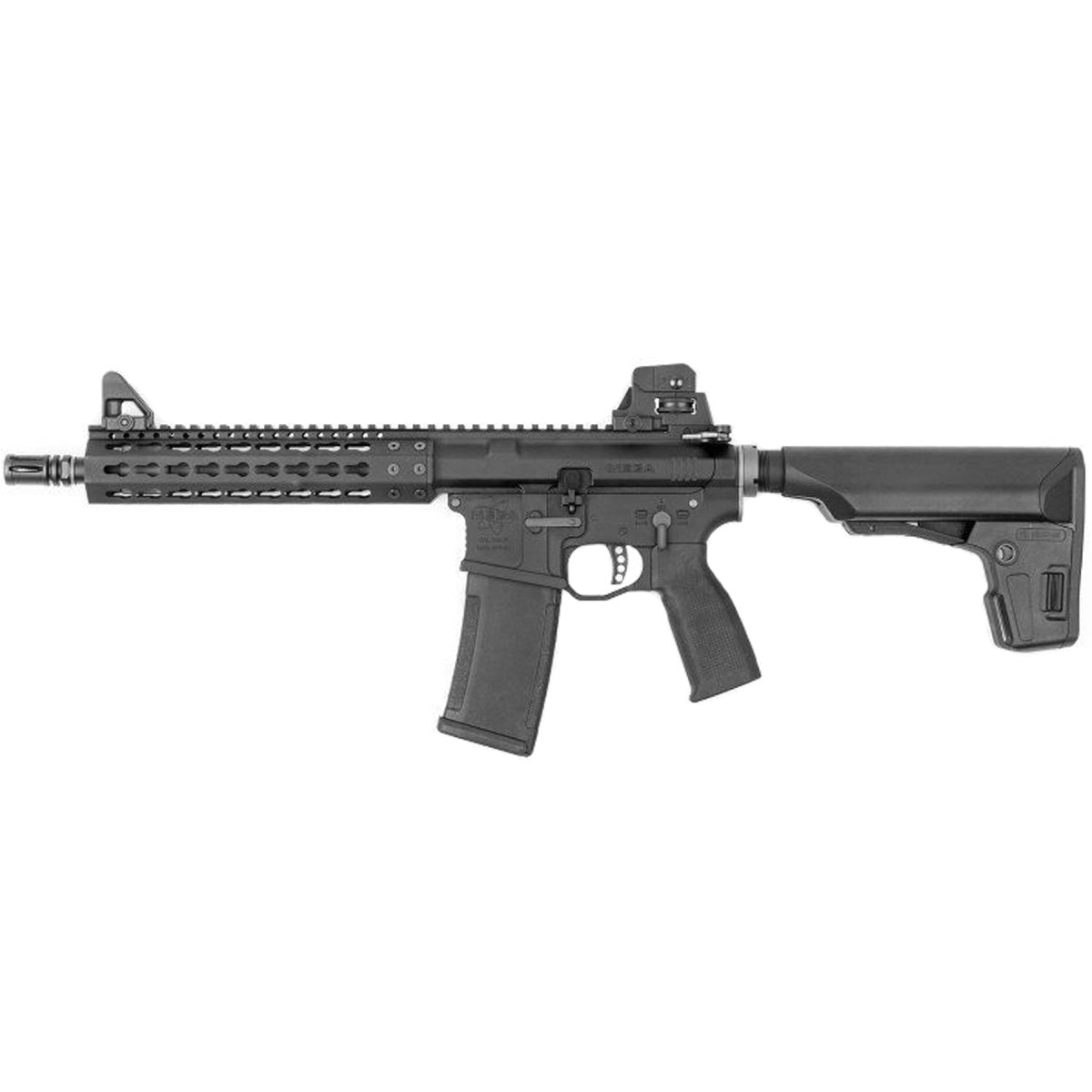 PTS Mega Arms MKM CQB AR-15 Gas Blowback Airsoft Rifle w/ 9" Keymod Handguard (Color: Black)