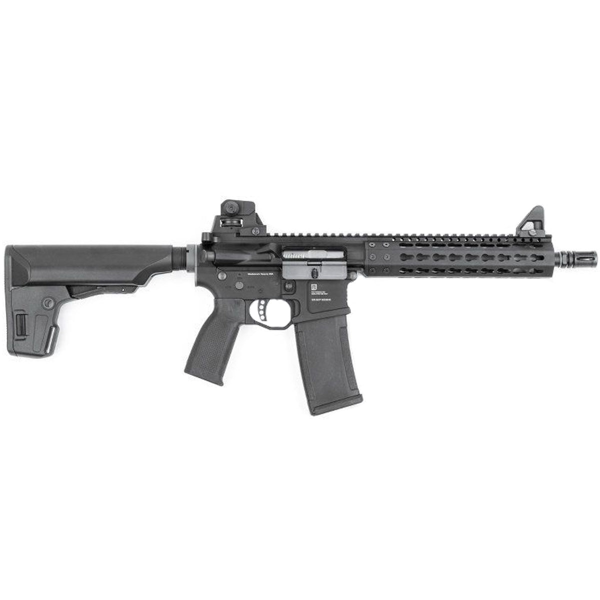 PTS Mega Arms MKM CQB AR-15 Gas Blowback Airsoft Rifle w/ 9" Keymod Handguard (Color: Black)