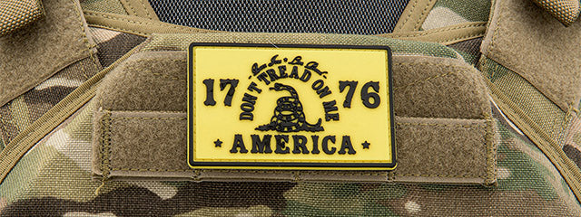 Don't Tread on Me America 1776 PVC Patch (Color: Yellow)