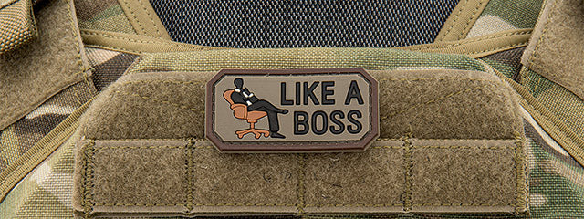 Like a Boss PVC Patch (Color: Brown)