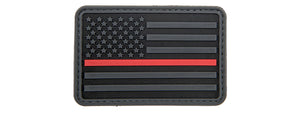 3D US Flag Forward PVC Patch w/ Red Stripe (Color: Black)