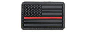 3D US Flag Forward PVC Patch w/ Red Stripe (Color: Black)