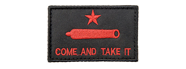 Embroidered Come and Take It Patch (Color: Black and Red)