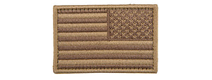 Embroidered Reverse US Flag Patch (Color: Coyote Tan)
