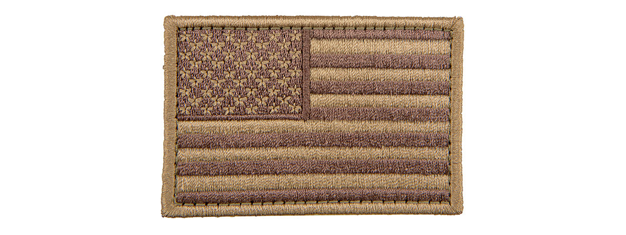 Embroidered Forward US Flag Patch (Color: Coyote Tan)