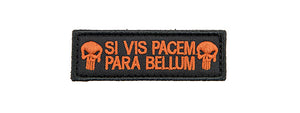 Embroidered Si Vis Pacem Para Bellum Patch (Color: Orange)