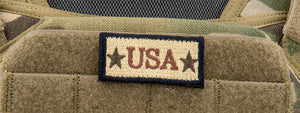 USA Embroidered Patch (Color: Tan)