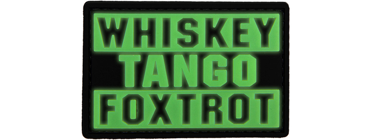 Glow in the Dark Whiskey Tango Foxtrot PVC Patch