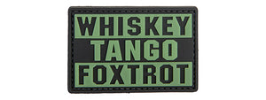 Glow in the Dark Whiskey Tango Foxtrot PVC Patch