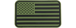 Large Forward US Flag PVC Patch (Color: Black and Yellow)