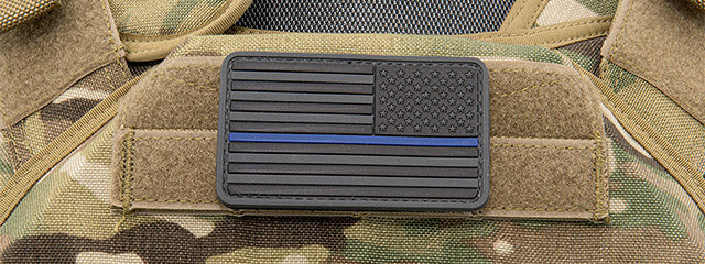 US Flag Reverse PVC Patch (Color: Black and Dark Gray)